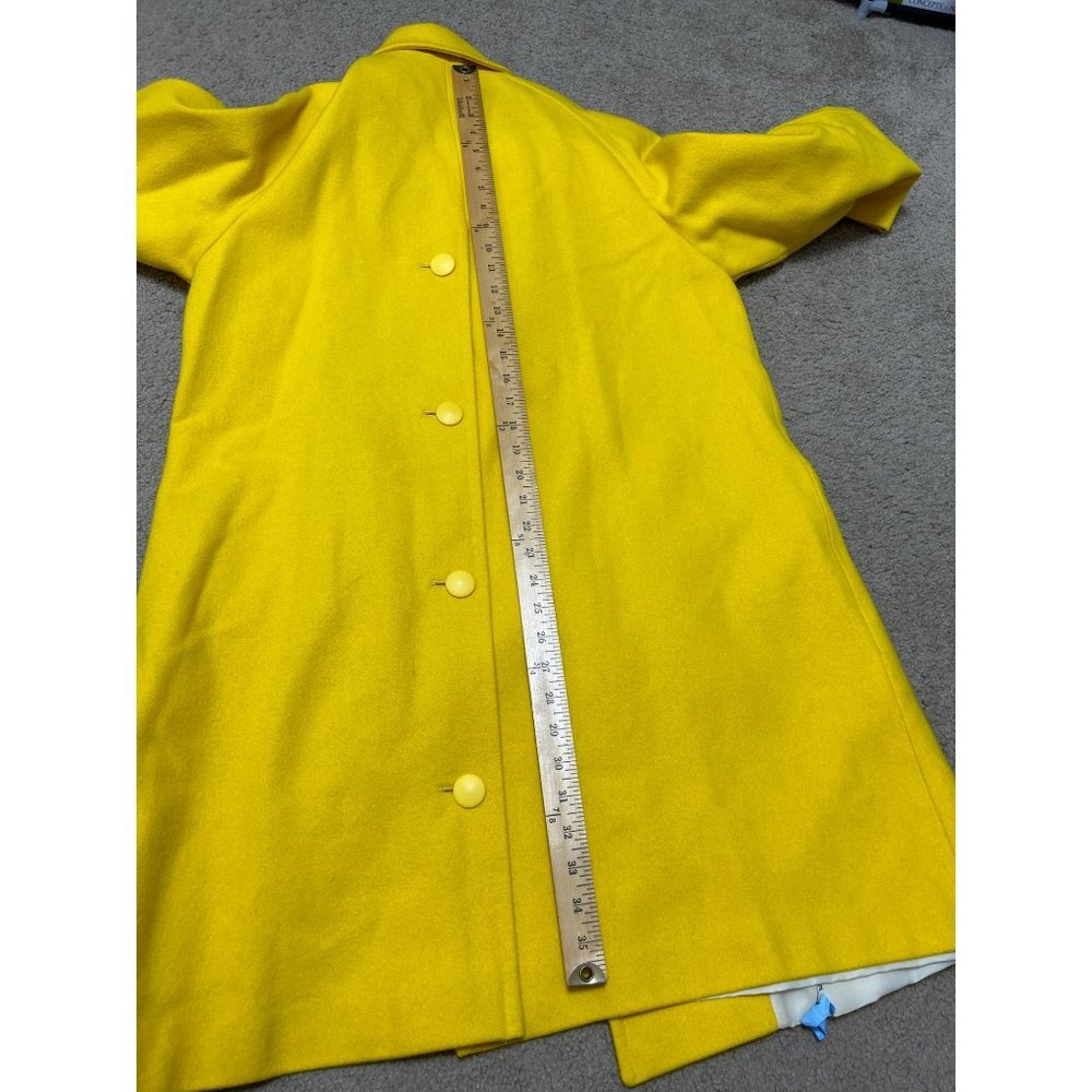 S.B.II Bitterman Vintage Womens 9/10 Trench Coat Bright Yellow Stylish - Picture 9 of 9